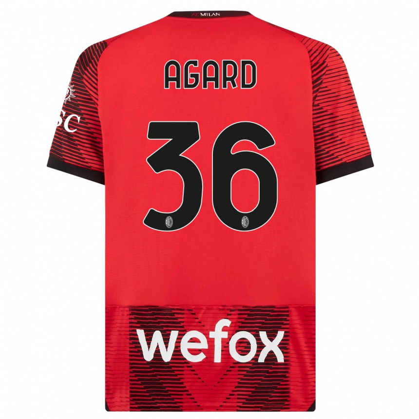 メンズフットボールローラ・アガード#36赤、黒ホームシャツ2023/24ジャージーユニフォーム
