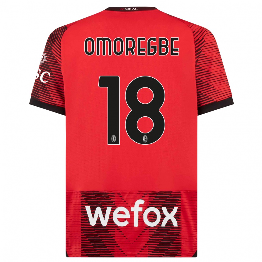 メンズフットボールボブ・マーフィー・オモレグベ#18赤、黒ホームシャツ2023/24ジャージーユニフォーム