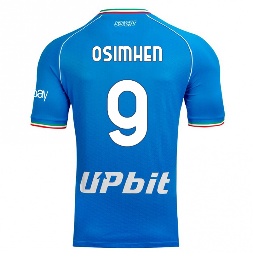 メンズフットボールヴィクター・オシムヘン#9空色ホームシャツ2023/24ジャージーユニフォーム