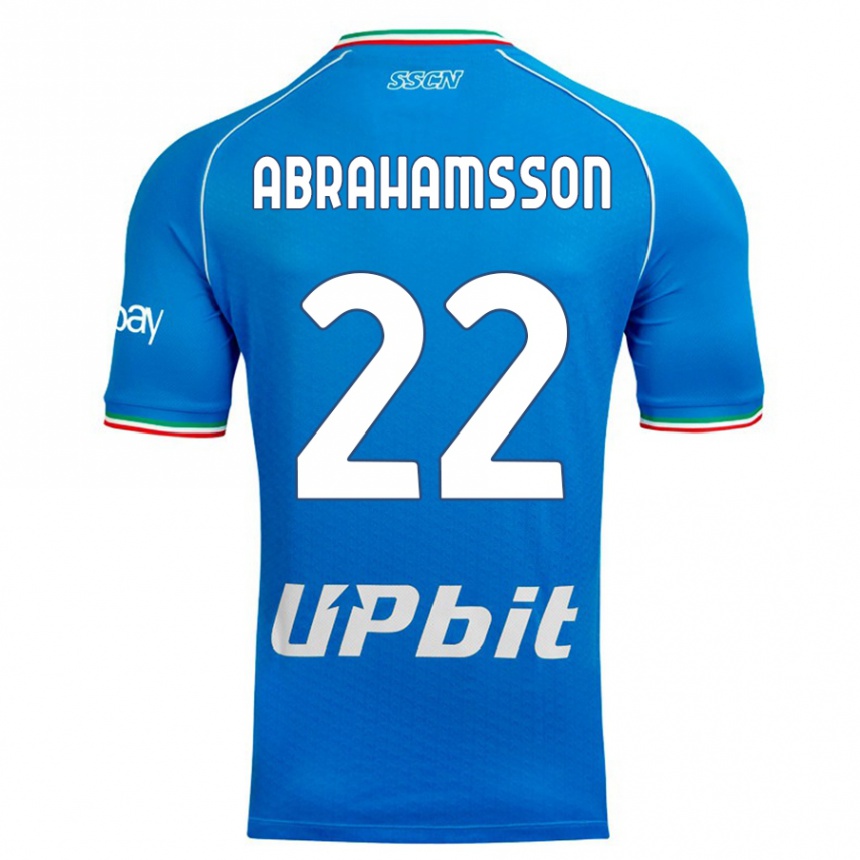 メンズフットボールセイデ・アブラハムソン#22空色ホームシャツ2023/24ジャージーユニフォーム