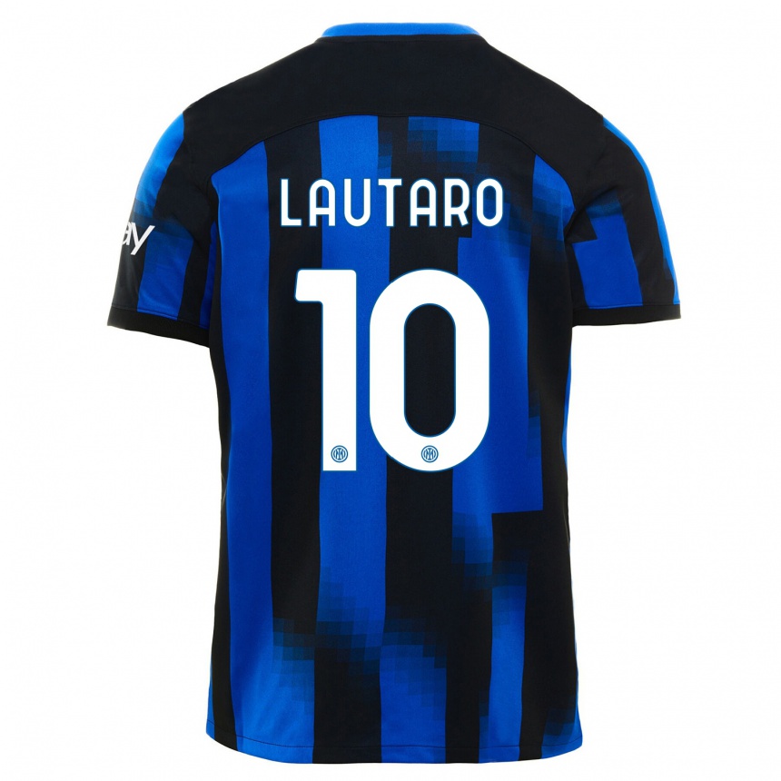 メンズフットボールラウタロ・マルティネス#10ブラックブルーホームシャツ2023/24ジャージーユニフォーム
