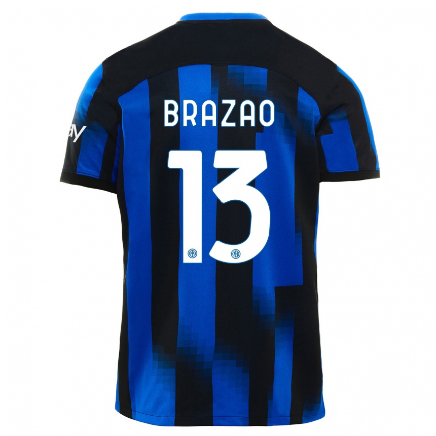 メンズフットボールガブリエウ・ブラゾン#13ブラックブルーホームシャツ2023/24ジャージーユニフォーム