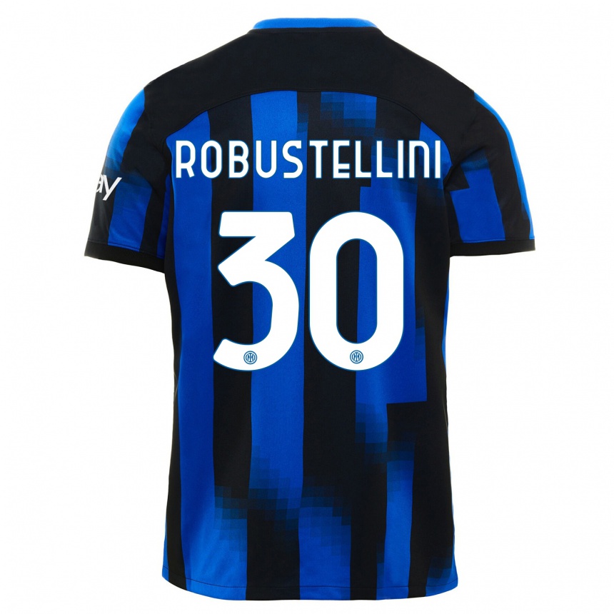 メンズフットボールキアラ・ロブステリーニ#30ブラックブルーホームシャツ2023/24ジャージーユニフォーム