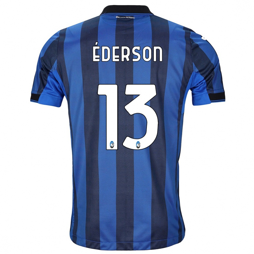 メンズフットボールエデルソン・モラエス#13ブラックブルーホームシャツ2023/24ジャージーユニフォーム