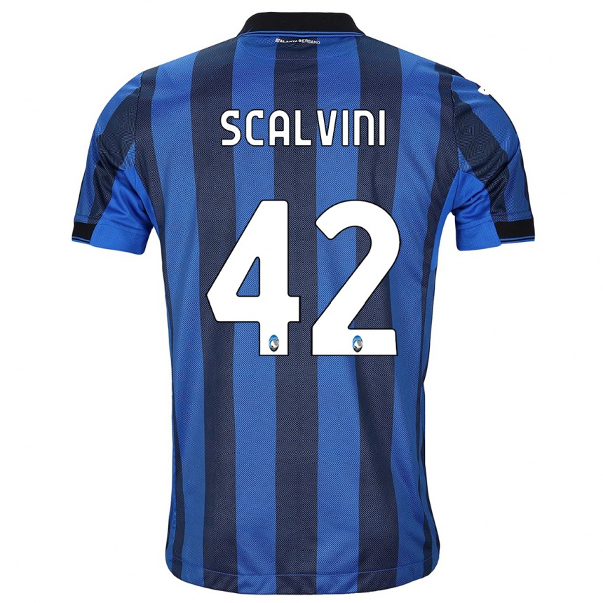 メンズフットボールジョルジオ・スカルビーニ#42ブラックブルーホームシャツ2023/24ジャージーユニフォーム