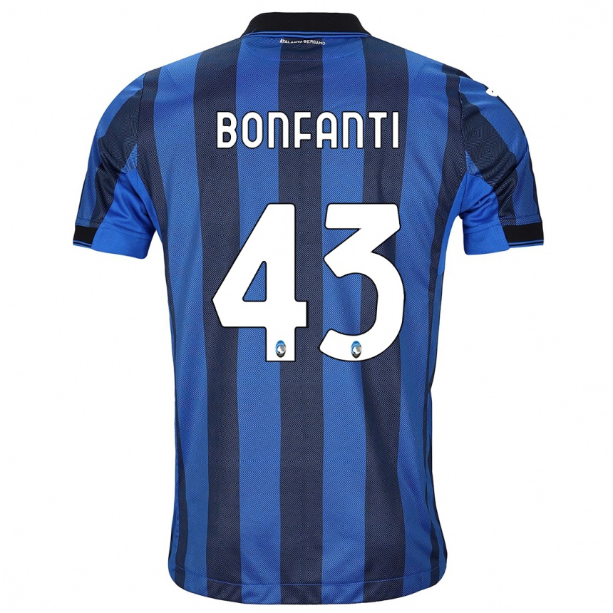 メンズフットボールジョバンニ・ボンファンティ#43ブラックブルーホームシャツ2023/24ジャージーユニフォーム