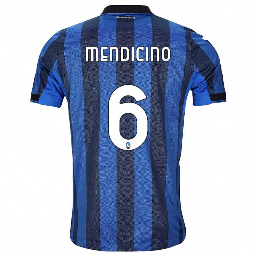 メンズフットボールレオナルド・メンディチーノ#6ブラックブルーホームシャツ2023/24ジャージーユニフォーム