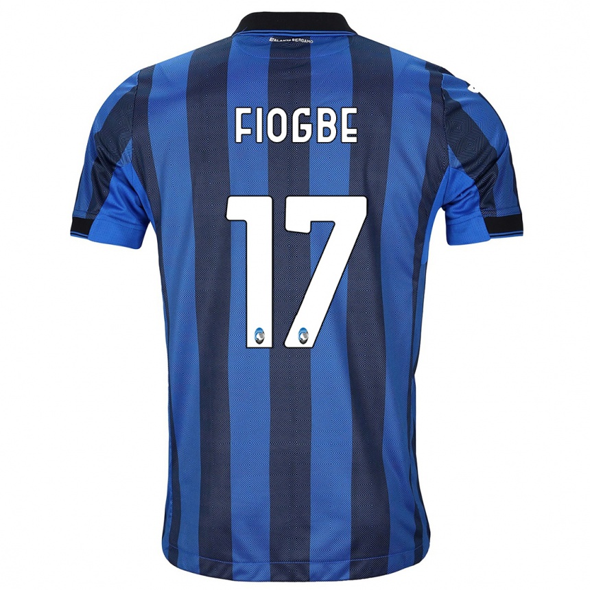 メンズフットボールカンダス フィオグベ#17ブラックブルーホームシャツ2023/24ジャージーユニフォーム