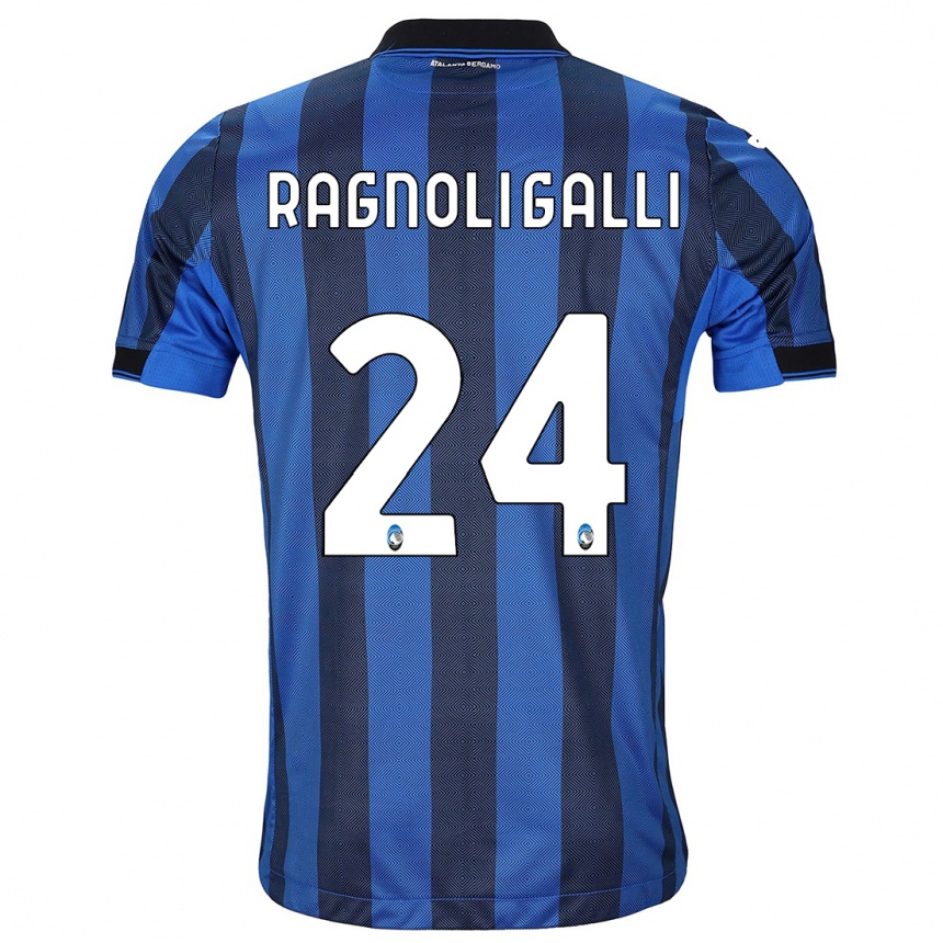 メンズフットボールフェデリコ・ラニョーリ・ガッリ#24ブラックブルーホームシャツ2023/24ジャージーユニフォーム