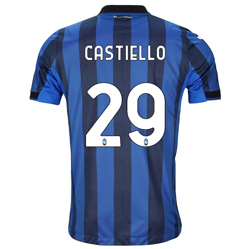 メンズフットボールアレックス・カスティエロ#29ブラックブルーホームシャツ2023/24ジャージーユニフォーム