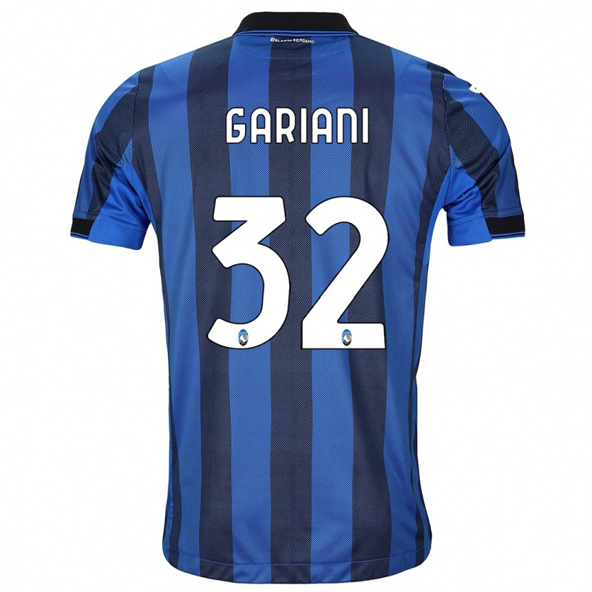 メンズフットボールニッコロ・ガリアーニ#32ブラックブルーホームシャツ2023/24ジャージーユニフォーム