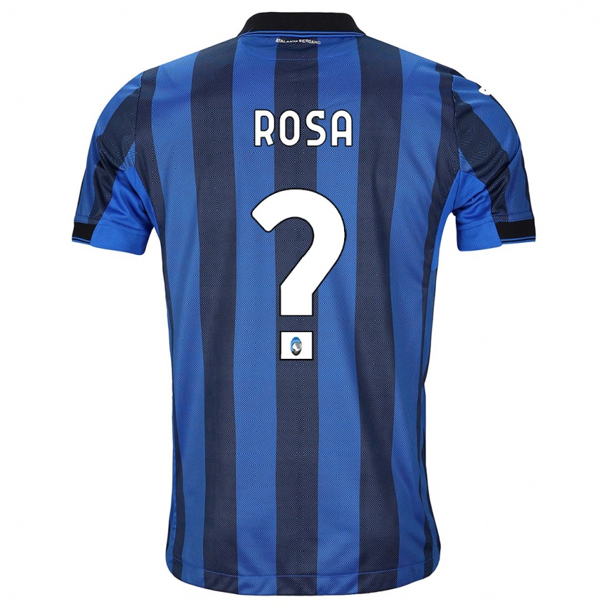 メンズフットボールアレッシオ・ローザ#0ブラックブルーホームシャツ2023/24ジャージーユニフォーム