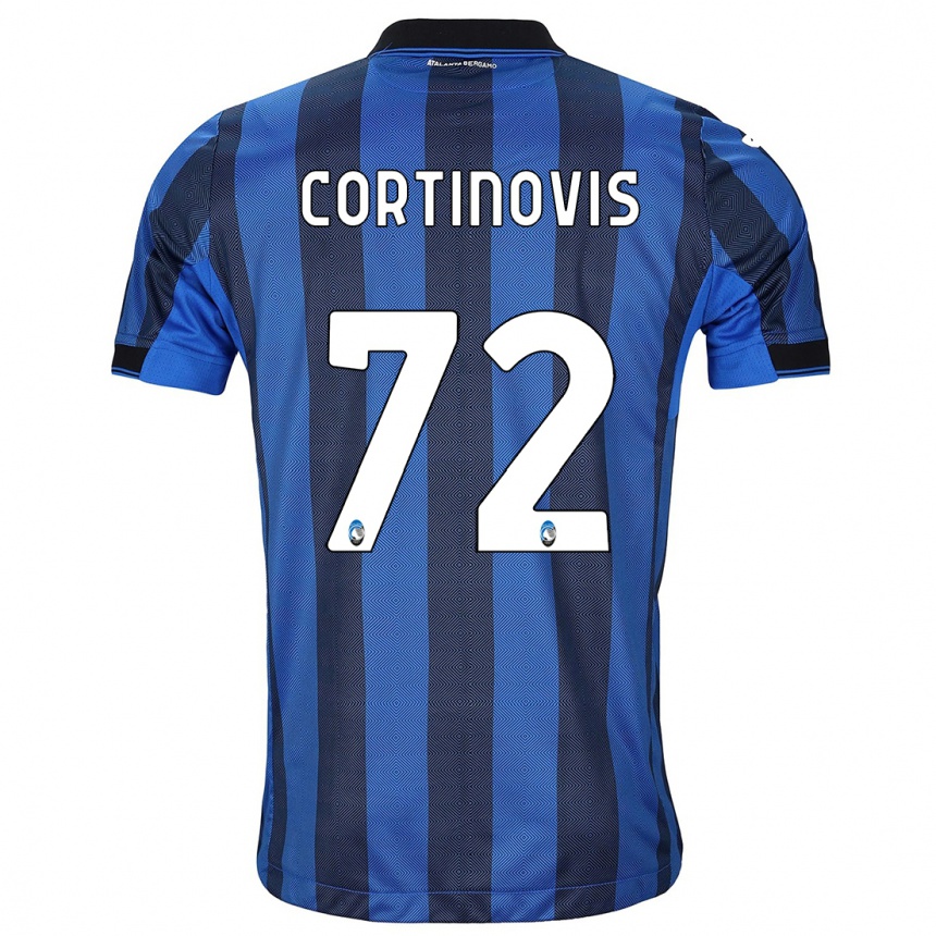 メンズフットボールアレッサンドロ・コルティノヴィス#72ブラックブルーホームシャツ2023/24ジャージーユニフォーム