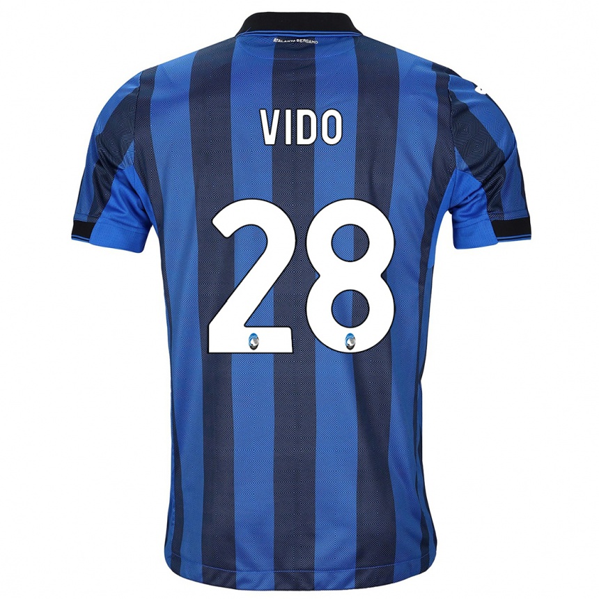メンズフットボールルカ・ヴィド#28ブラックブルーホームシャツ2023/24ジャージーユニフォーム
