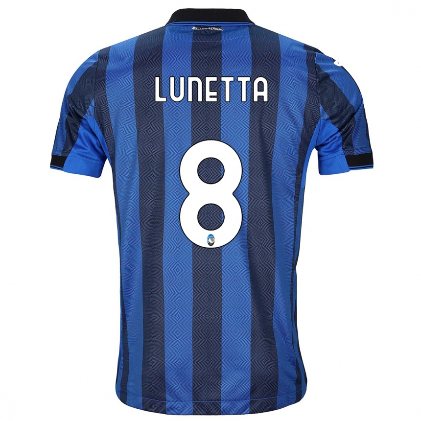 メンズフットボールガブリエル・ルネッタ#8ブラックブルーホームシャツ2023/24ジャージーユニフォーム