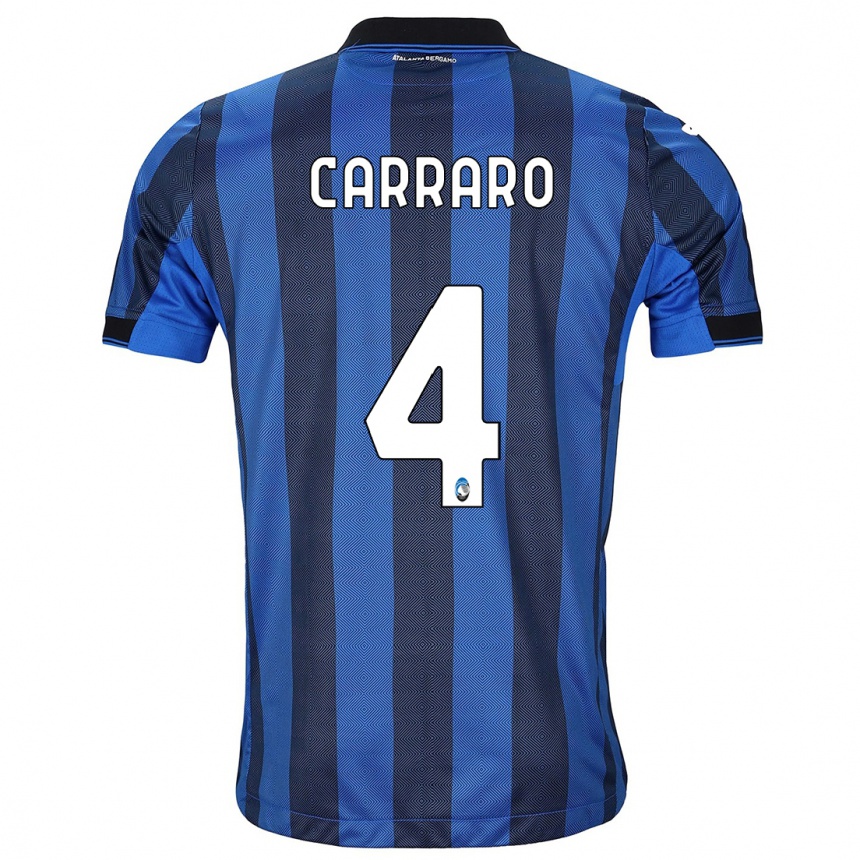メンズフットボールマルコ・カラーロ#4ブラックブルーホームシャツ2023/24ジャージーユニフォーム