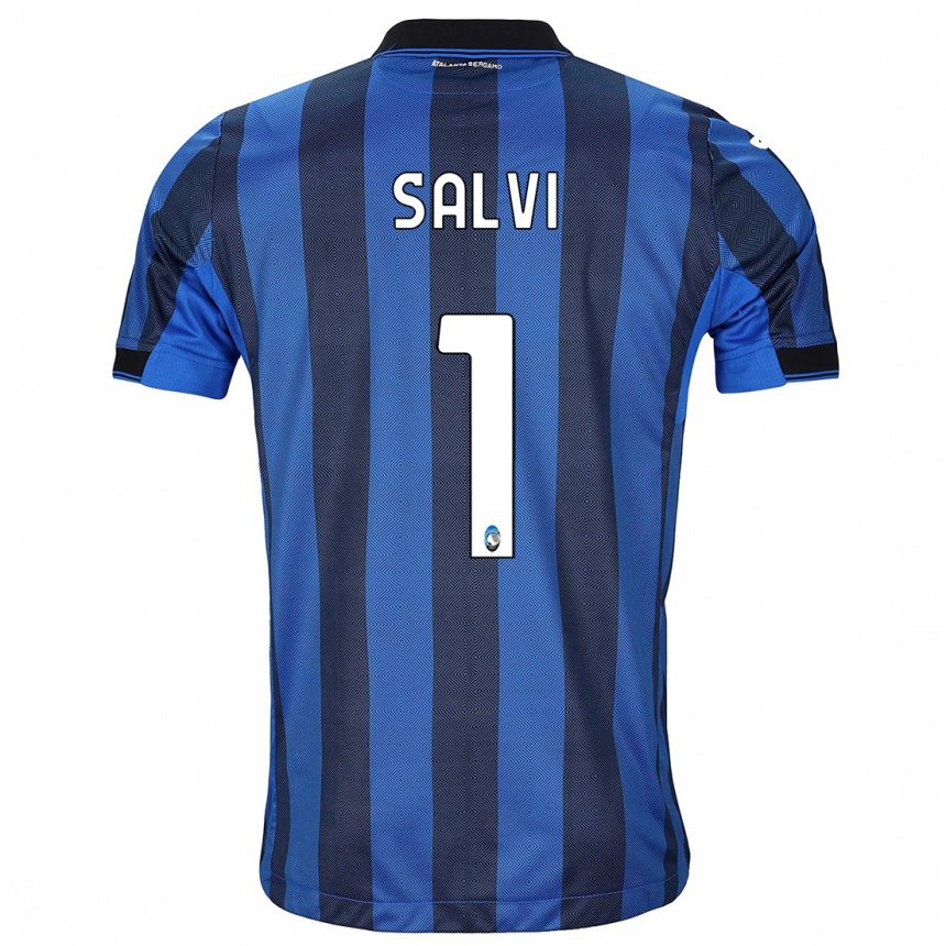 メンズフットボールマルゲリータ・サルヴィ#1ブラックブルーホームシャツ2023/24ジャージーユニフォーム