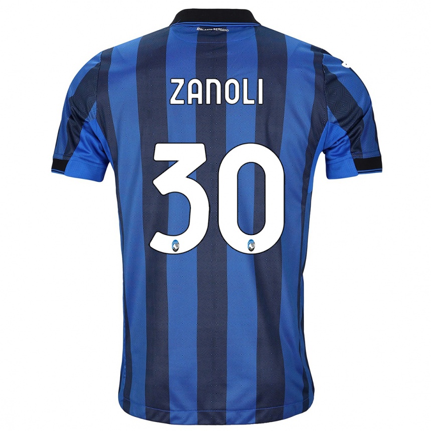 メンズフットボールマルティナ・ザノーリ#30ブラックブルーホームシャツ2023/24ジャージーユニフォーム