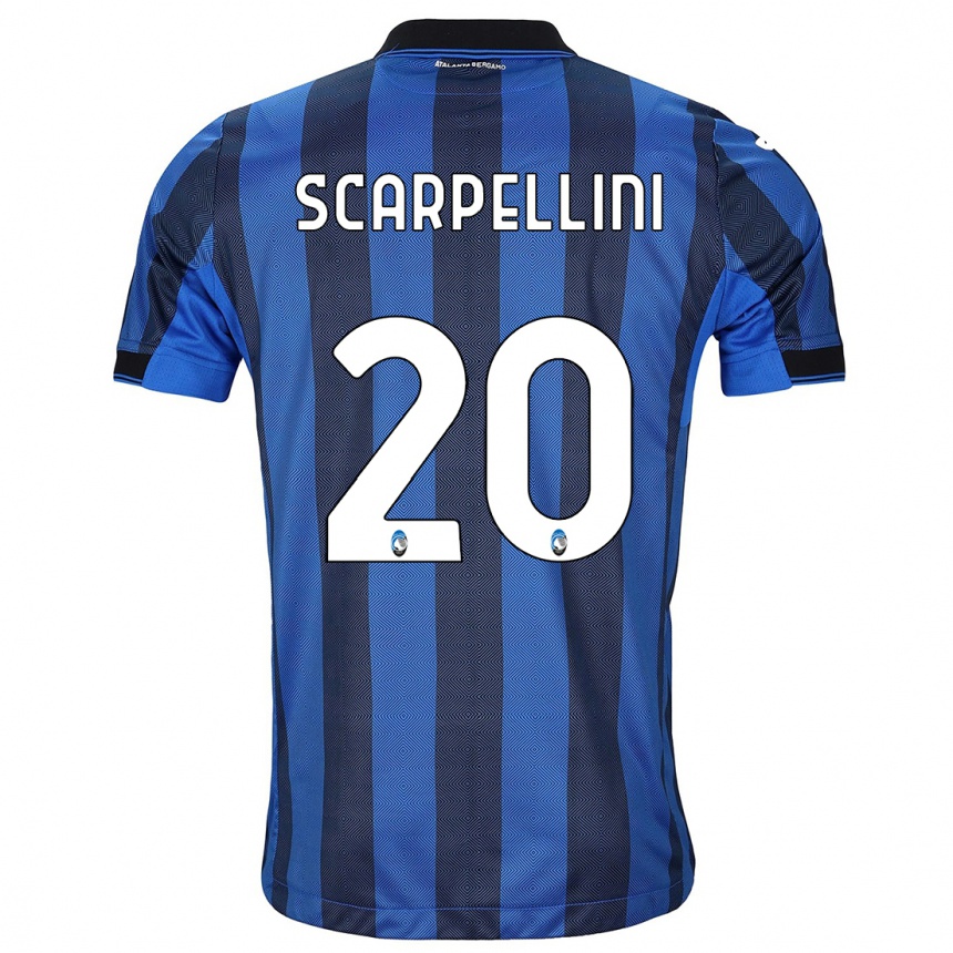 メンズフットボールアンドレア・スカルペリーニ#20ブラックブルーホームシャツ2023/24ジャージーユニフォーム