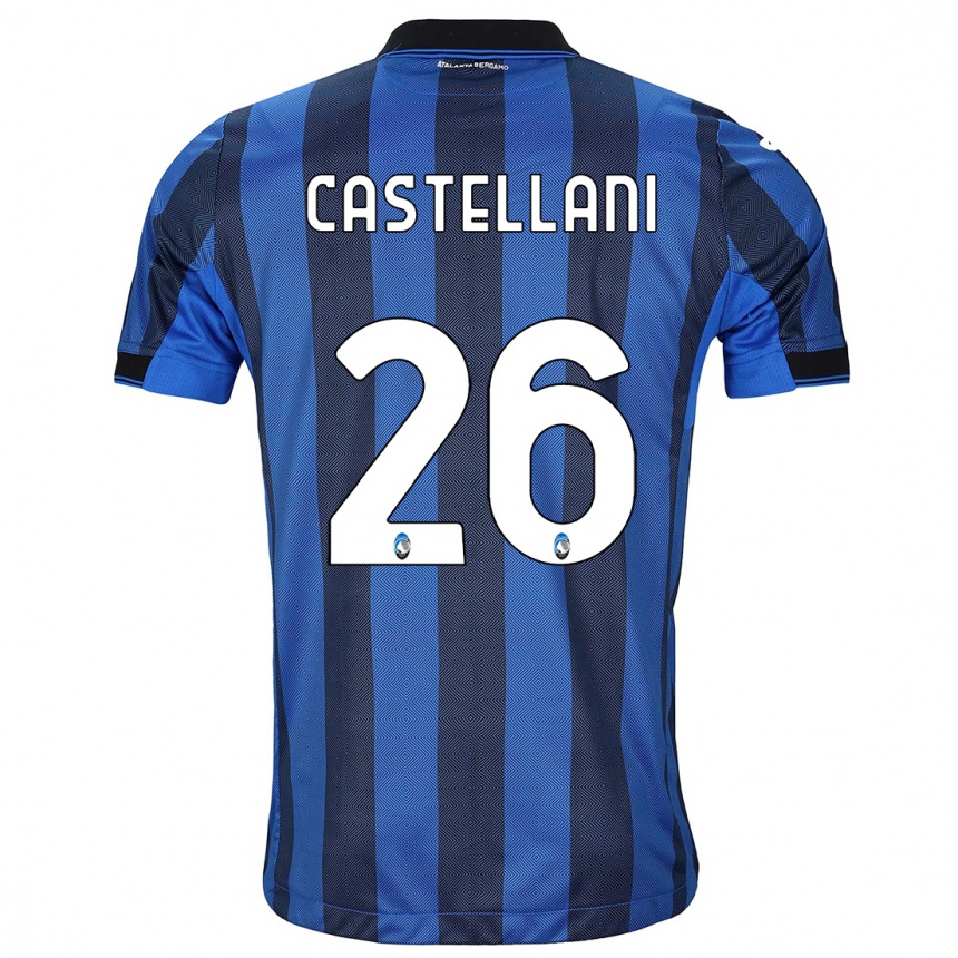 メンズフットボールエレオノーラ・カステラーニ#26ブラックブルーホームシャツ2023/24ジャージーユニフォーム