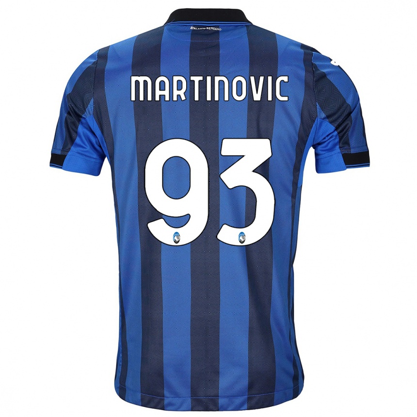 メンズフットボールメラニア・マルティノビッチ#93ブラックブルーホームシャツ2023/24ジャージーユニフォーム
