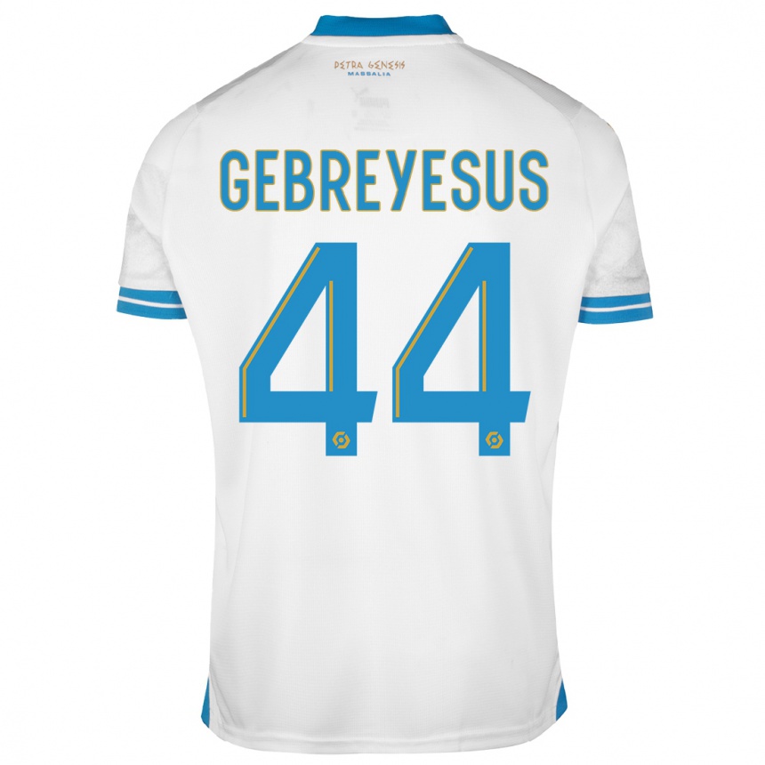 メンズフットボールエセイ・ゲブレイェソス#44白ホームシャツ2023/24ジャージーユニフォーム