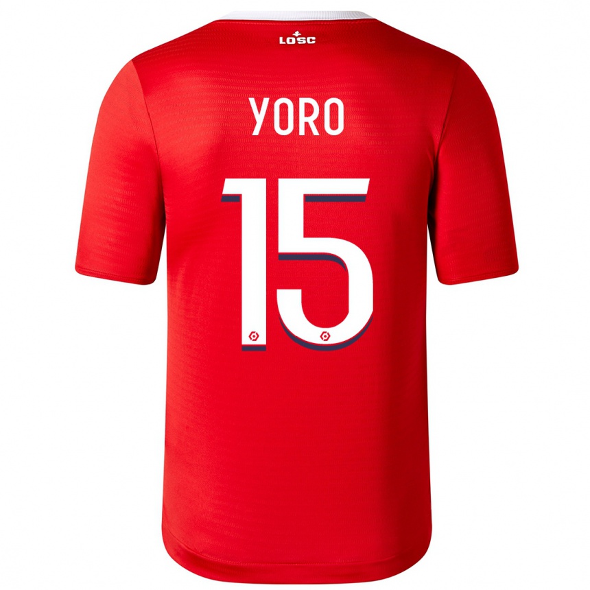 メンズフットボールレニー・ヨロ#15赤ホームシャツ2023/24ジャージーユニフォーム