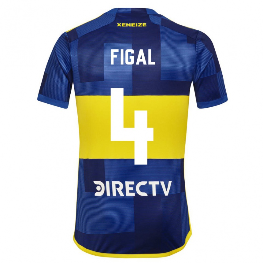 メンズフットボールニコラス・フィガル#4濃い青 黄色ホームシャツ2023/24ジャージーユニフォーム