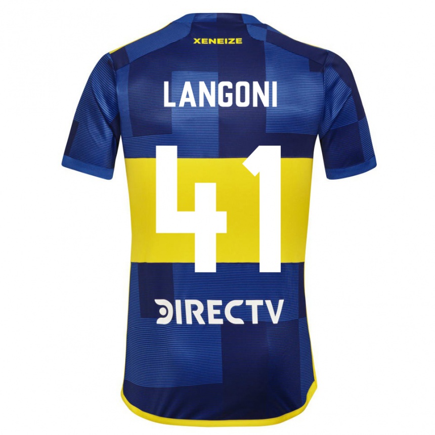 メンズフットボールルカ・ランゴーニ#41濃い青 黄色ホームシャツ2023/24ジャージーユニフォーム