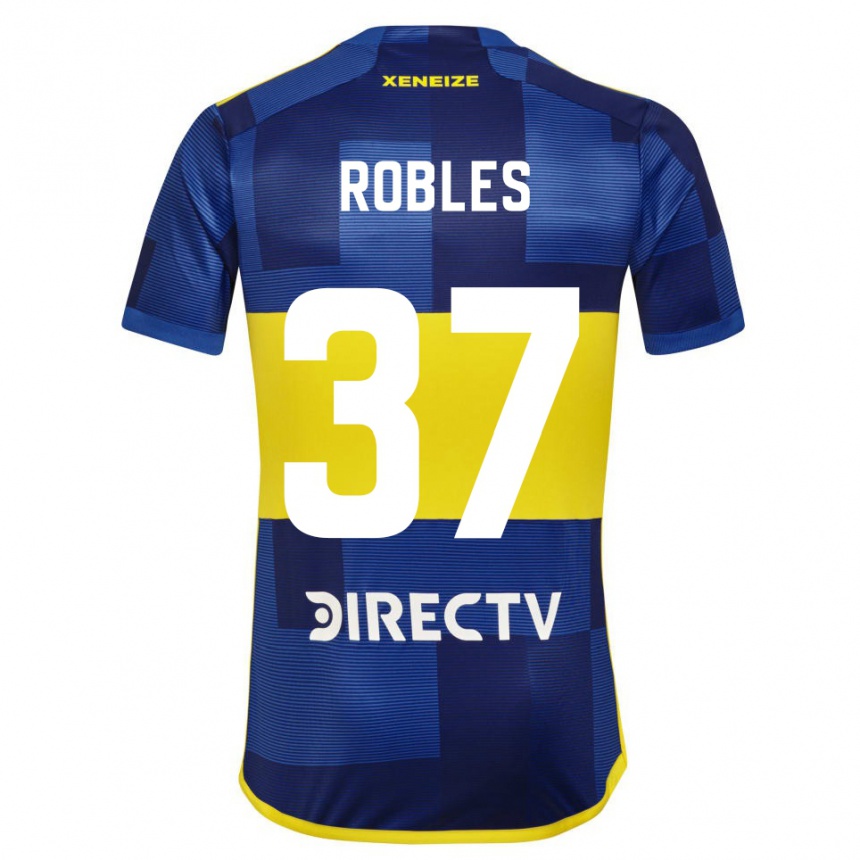 メンズフットボールセバスチャン・ディアス・ロブレス#37濃い青 黄色ホームシャツ2023/24ジャージーユニフォーム