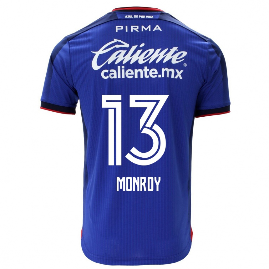 メンズフットボールダニエラ・モンロイ#13青ホームシャツ2023/24ジャージーユニフォーム
