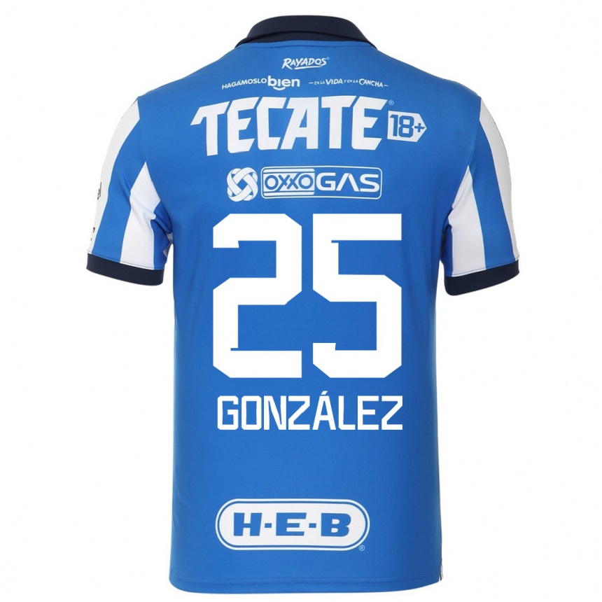 メンズフットボールホナタン・アレクサンデル・ゴンサレス・メンドーサ#25ブルーホワイトホームシャツ2023/24ジャージーユニフォーム