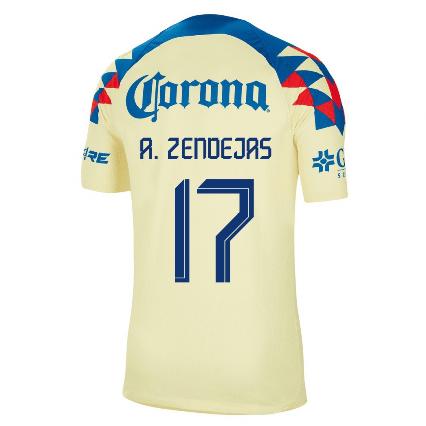 メンズフットボールアレハンドロ・センデハス#17黄色ホームシャツ2023/24ジャージーユニフォーム