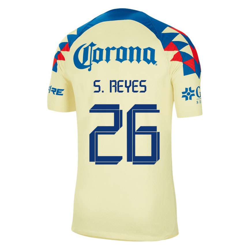 メンズフットボールサルバドール・レイズ・チャベス#26黄色ホームシャツ2023/24ジャージーユニフォーム