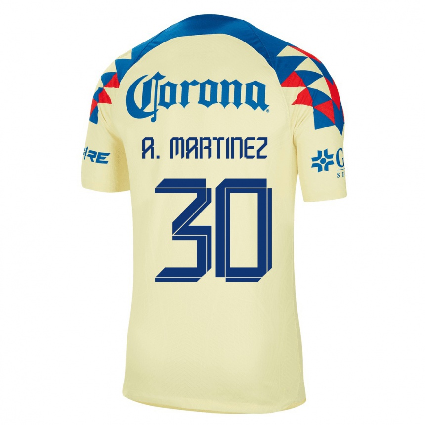 メンズフットボールアルトゥーロ・マルティネス#30黄色ホームシャツ2023/24ジャージーユニフォーム