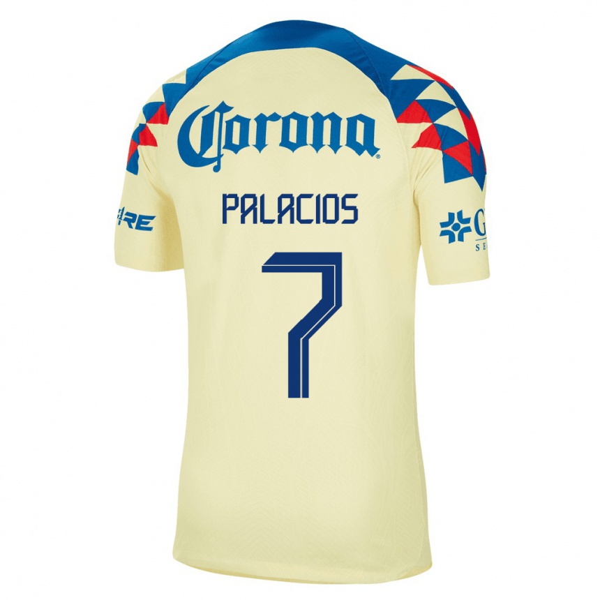 メンズフットボールキアナ・パラシオス#7黄色ホームシャツ2023/24ジャージーユニフォーム