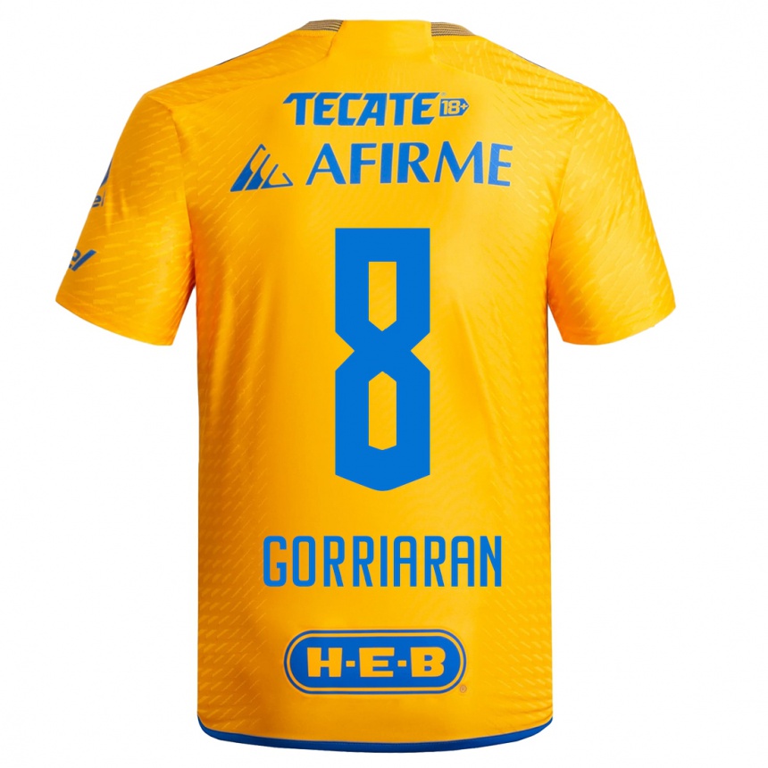 メンズフットボールフェルナンド・ゴリアラン#8黄色ホームシャツ2023/24ジャージーユニフォーム