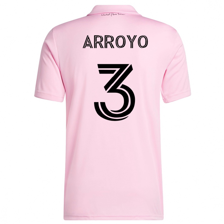 メンズフットボールディクソン・アロヨ#3ピンクホームシャツ2023/24ジャージーユニフォーム