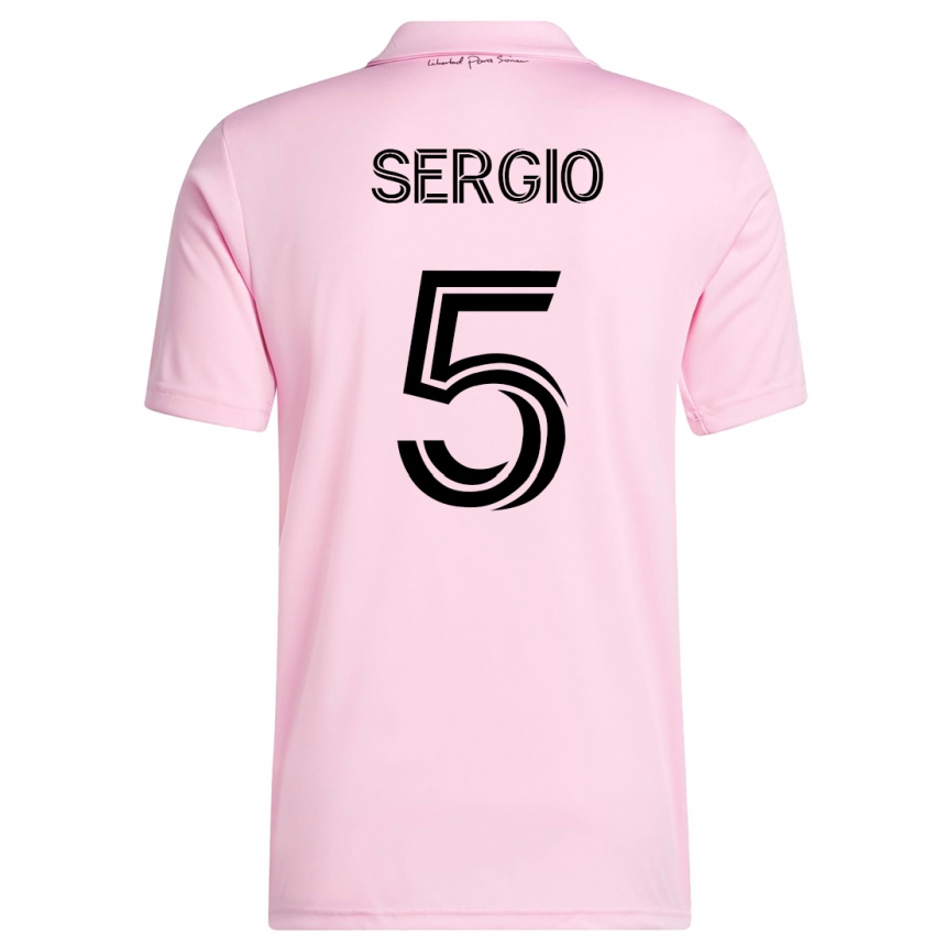 メンズフットボールセルヒオ・ブスケツ・ブルゴス#5ピンクホームシャツ2023/24ジャージーユニフォーム