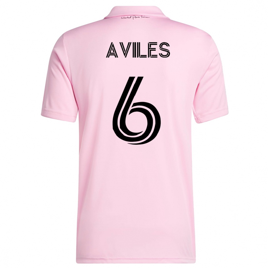 メンズフットボールトマス・アビレス#6ピンクホームシャツ2023/24ジャージーユニフォーム