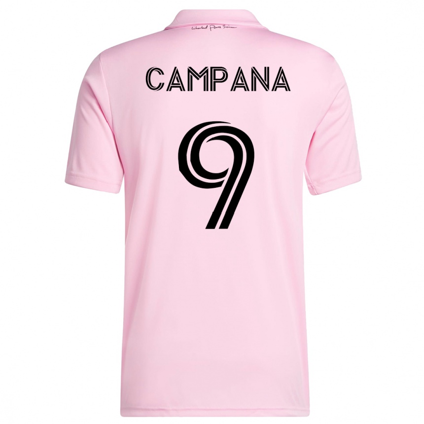 メンズフットボールレオナルド・カンパーナ#9ピンクホームシャツ2023/24ジャージーユニフォーム