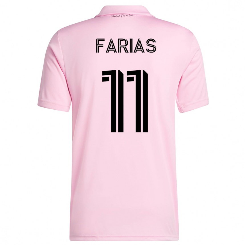 メンズフットボールファクンド・ファリアス#11ピンクホームシャツ2023/24ジャージーユニフォーム