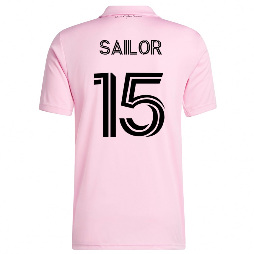 メンズフットボールライアン・セイラー#15ピンクホームシャツ2023/24ジャージーユニフォーム