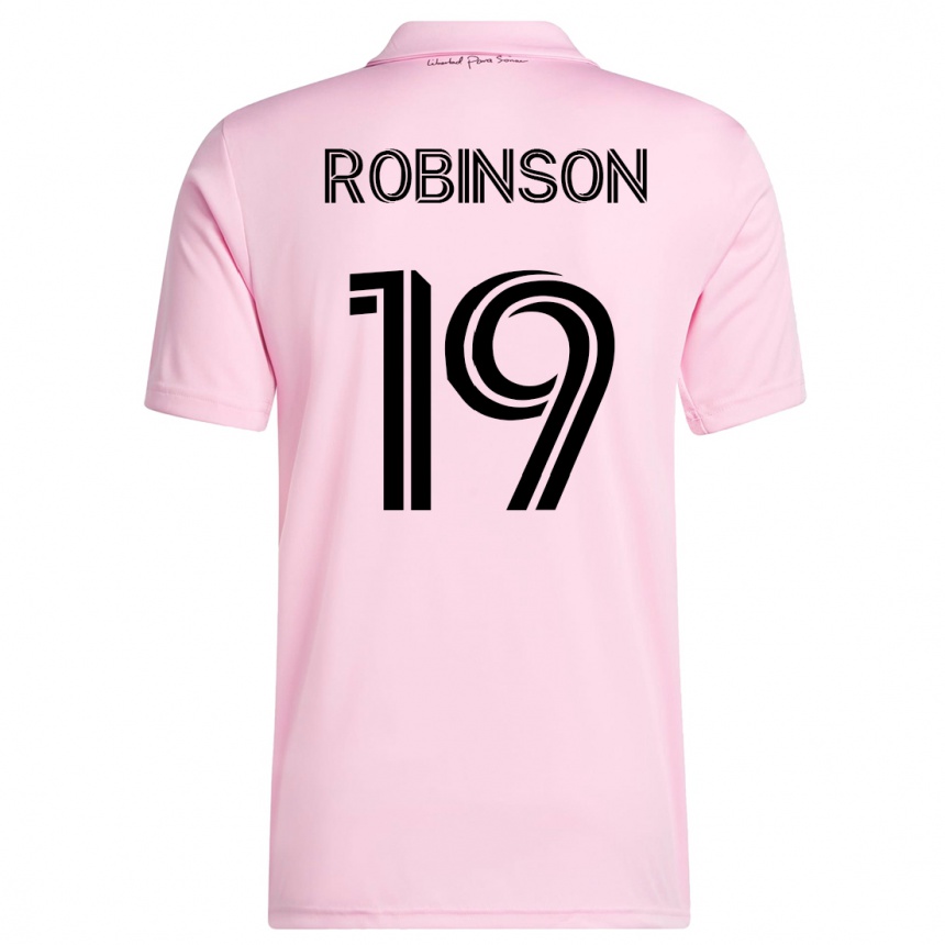 メンズフットボールロビー・ロビンソン#19ピンクホームシャツ2023/24ジャージーユニフォーム