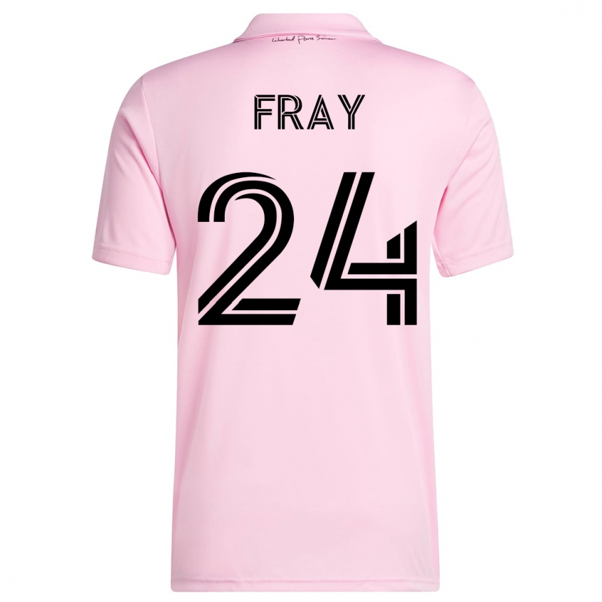 メンズフットボールイアン・フレイ#24ピンクホームシャツ2023/24ジャージーユニフォーム