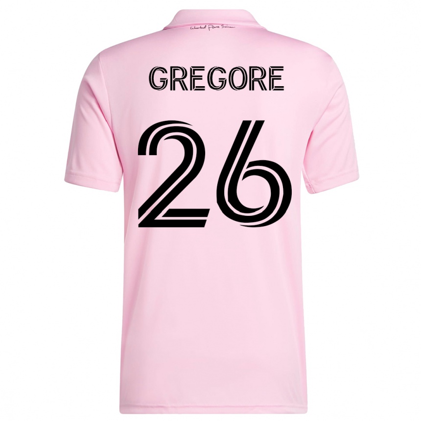 メンズフットボールグレゴレ・ジ・マガリャエス・ダ・シルバ#26ピンクホームシャツ2023/24ジャージーユニフォーム