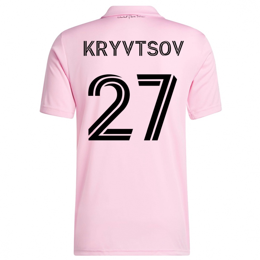 メンズフットボールセルゲイ・クリフツォフ#27ピンクホームシャツ2023/24ジャージーユニフォーム