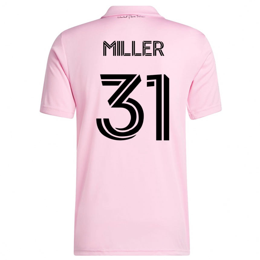 メンズフットボールカマル・ミラー#31ピンクホームシャツ2023/24ジャージーユニフォーム
