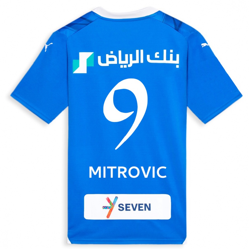 メンズフットボールアレクサンダル・ミトロヴィッチ#9青ホームシャツ2023/24ジャージーユニフォーム