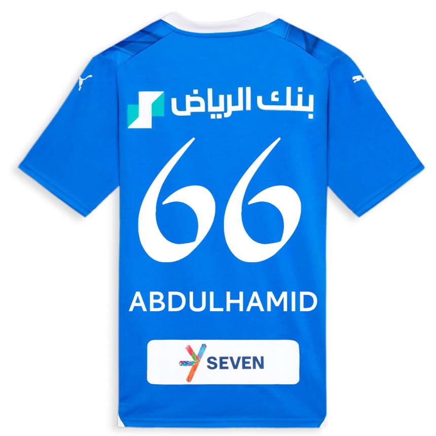 メンズフットボールサウド・アブドゥルハミド#66青ホームシャツ2023/24ジャージーユニフォーム